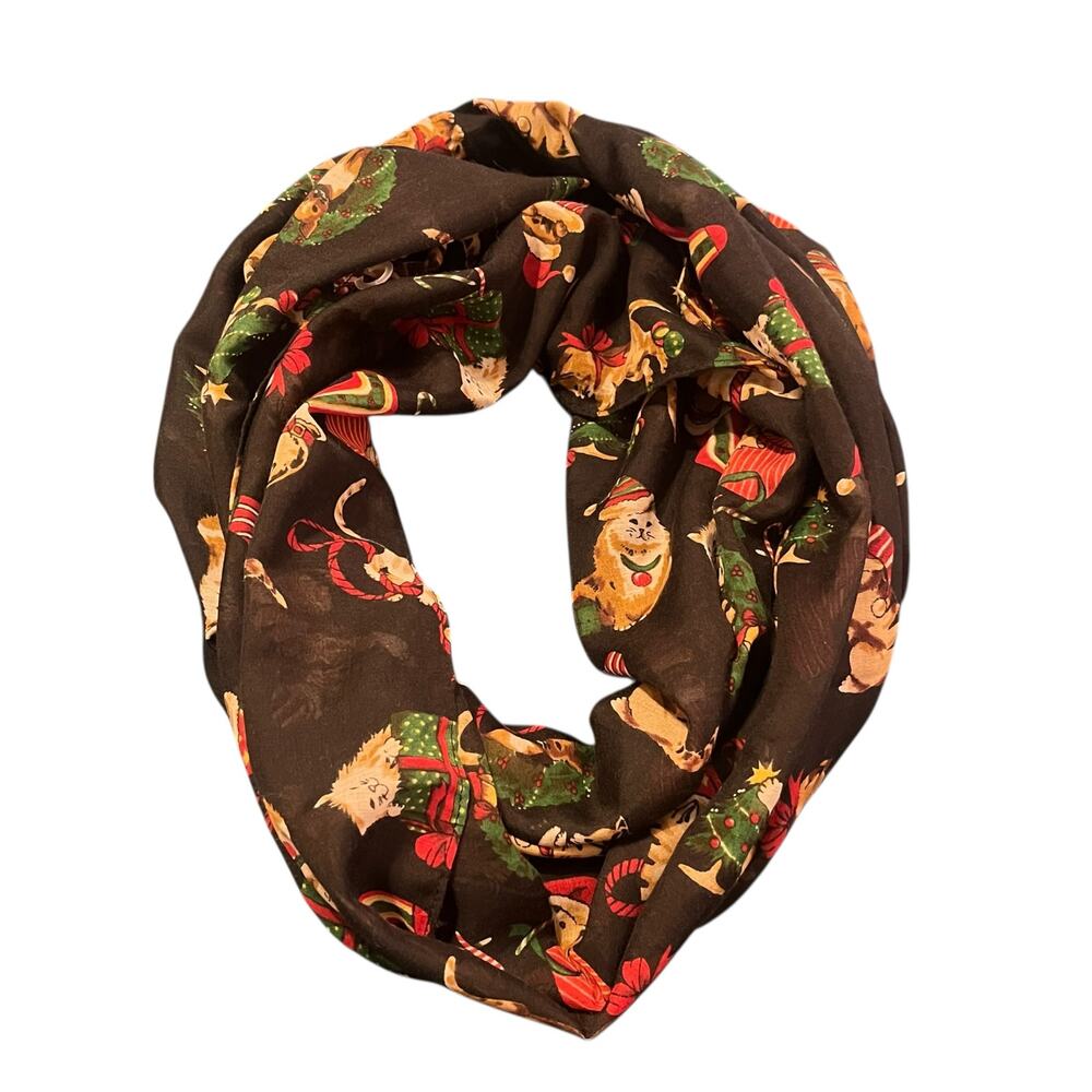 Vintage Christmas Cats Infinity Scarf